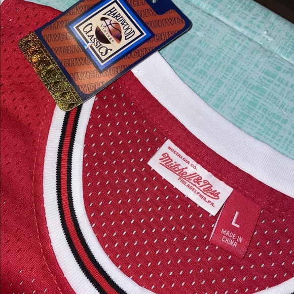 Nwt Adult Large MITCHELL NESS CHICAGO BULLS DENNIS RODMAN 1997-98 JERSEY Patch - Picture 5 of 9